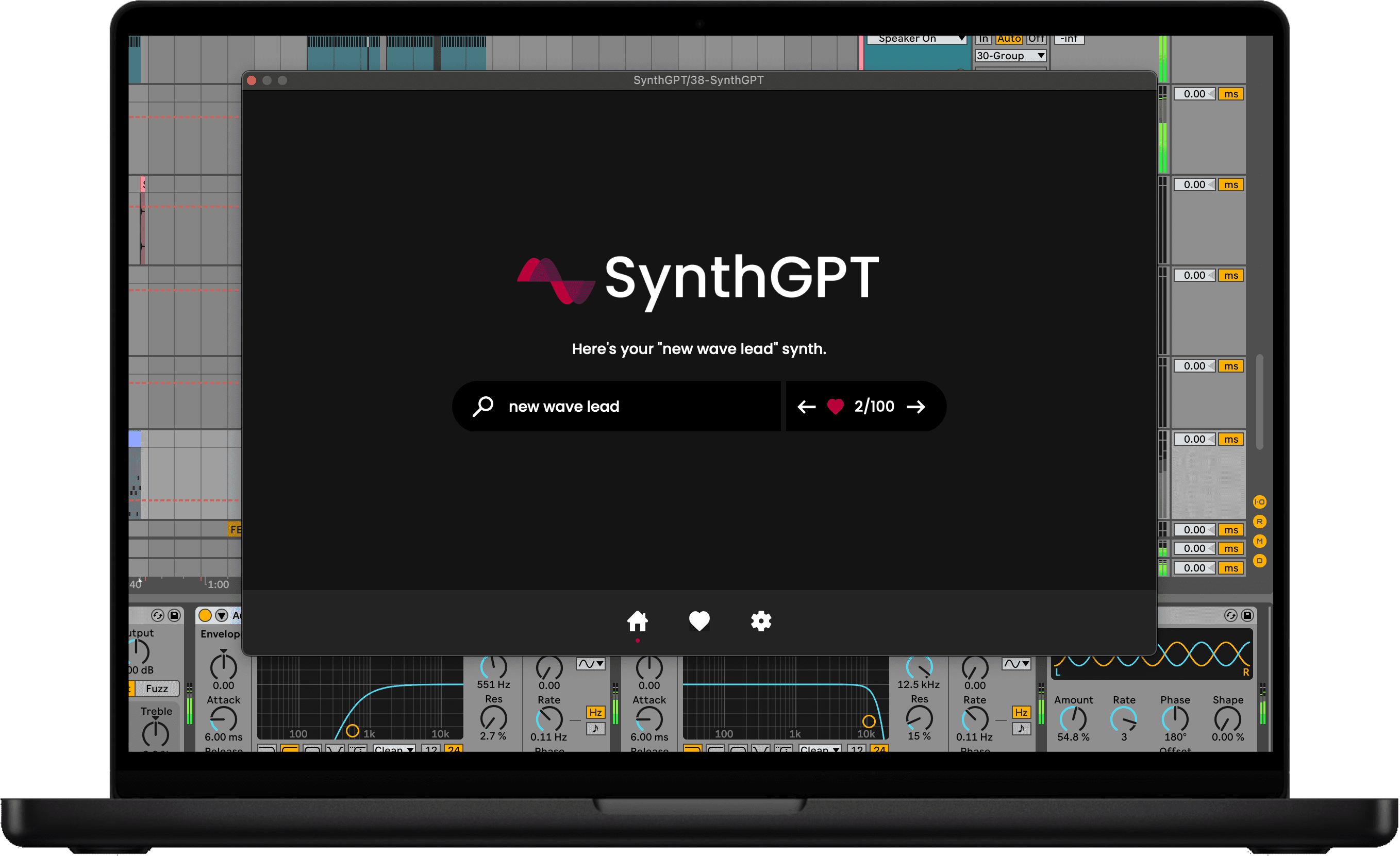 Create synths with text.