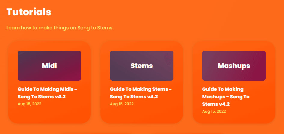 Song to Stems' new help center