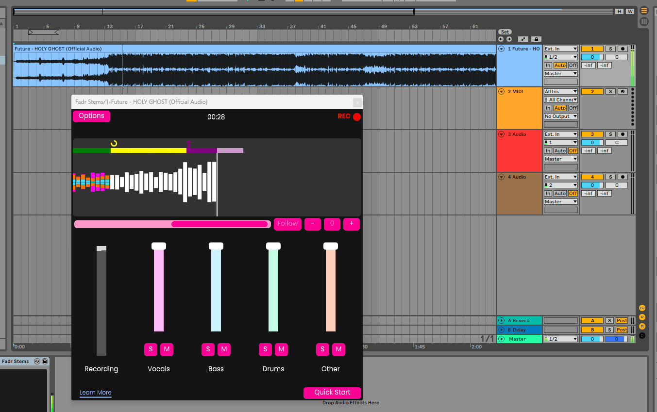 Image of the plugin within the Ableton Live DAW.